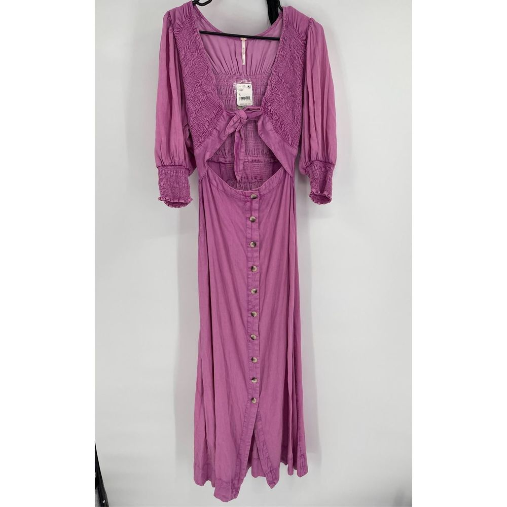 Free People Maxi Dress String Of Hearts Cutout Women Size Small Pink Boho New